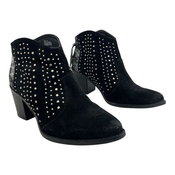Very Volatile Shoes - Very Volatile Womens Size 8.5 Black Zeke Studded Ankle Bootie